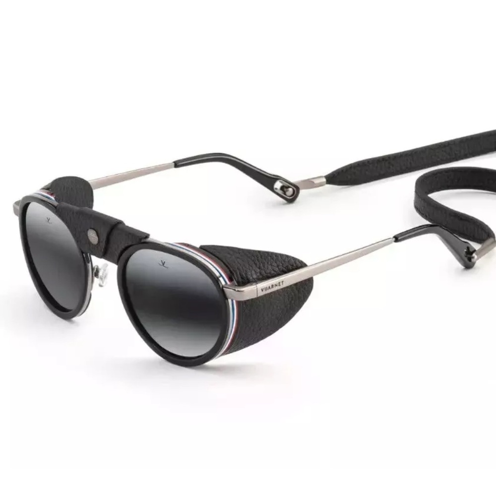 Vuarnet Sunglasses Glacier VL2110 0002 Titanium Greylynx Black Flag Bond 007